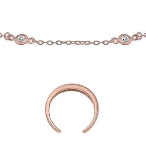 Giani Bernini Rose Gold over sterling silver Crescent Anklet set
